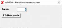 Kundennummer zuweisen oder über F2 den Kunden suchen